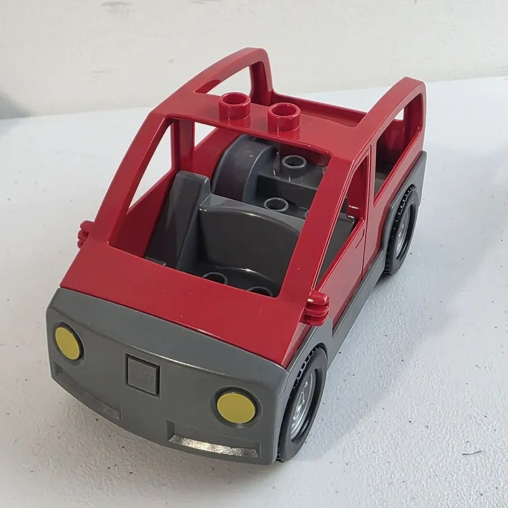 LEGO DUPLO Caravan Van Car Red & Dark Bluish Gray for 5655 EUC Blocks